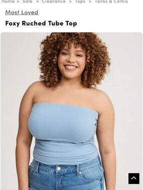 Torrid Foxy Mountain Spring Blue Tube Top
